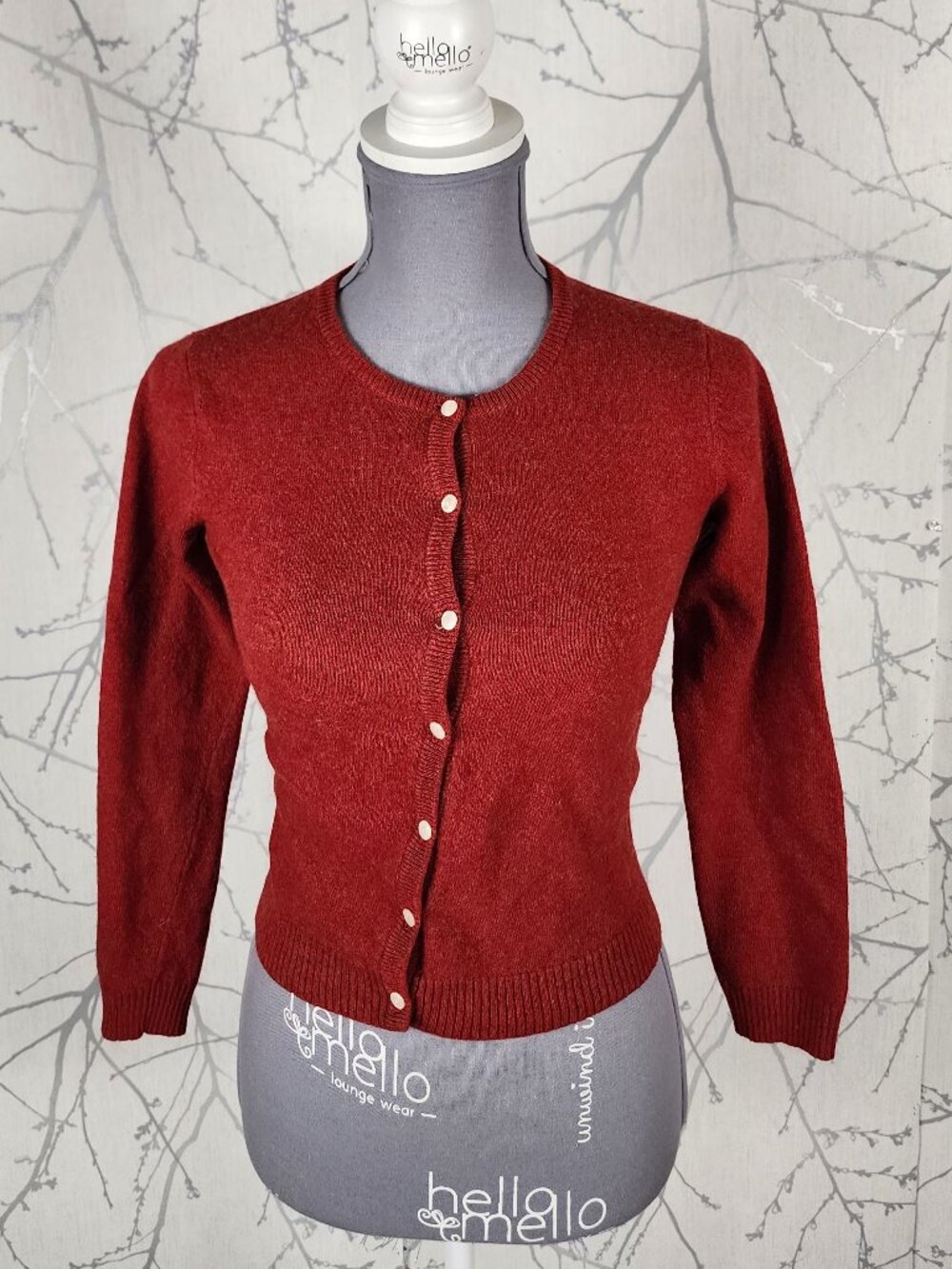 Abercrombie & Fitch Red Wool Cotton Cropped Cardigan
